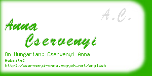 anna cservenyi business card